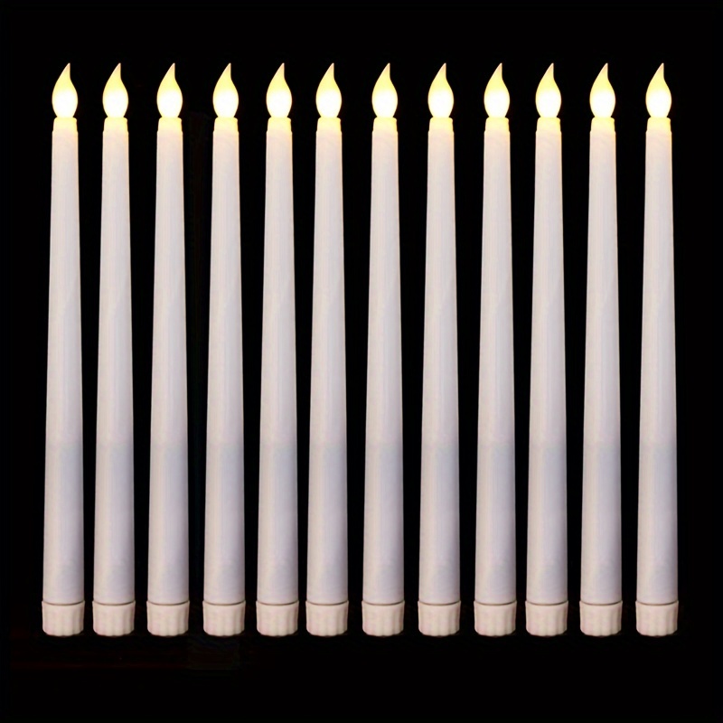 2024,wabjtam 4 pièces Ensemble de bougies de l’Avent sans flamme à LED  Bougies coniques de l’Avent violettes et roses pour les rituels de l’Avent  de