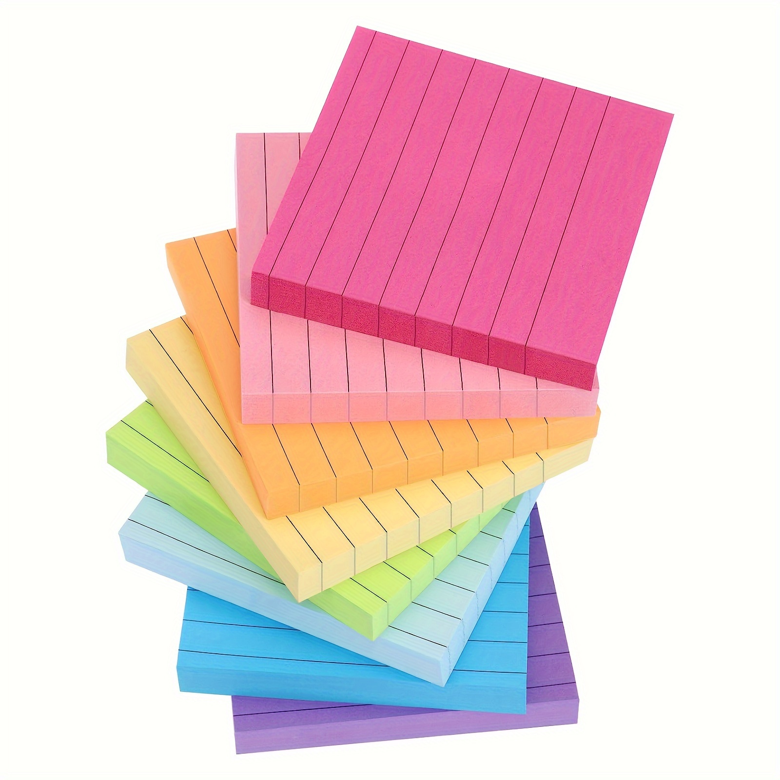 Lined Sticky Notes Self stick Note Pads With 8 Assorted - Temu