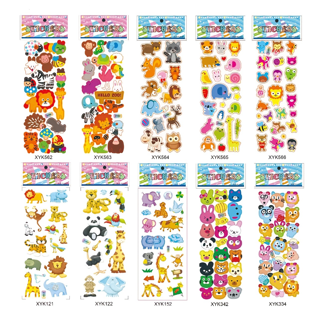 40 No Repeat Sheets Puffy Sticker Mega Variety Pack by Purple Ladybug Novelty - 950+ 3D Puffy Stickers for Kids , Toddlers & Teachers