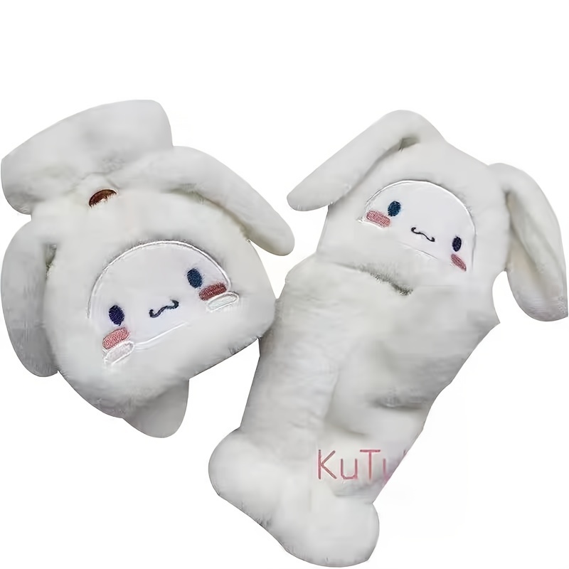 Cute Cartoon Snowman Knit Gloves Short Plus Velvet Warm Elastic Plush Gloves  Autumn Winter Coldproof Warm Touch Screen Gloves - Temu United Arab Emirates