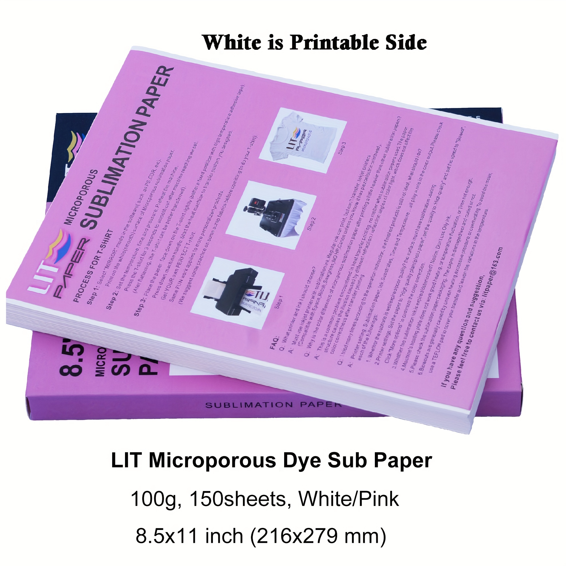 Odaro Papel de impresora térmica de 8.5 x 11 pulgadas, papel de tamaño  carta de EE.UU., multiusos, blanco de oficina, 100 hojas, compatible con  M08F