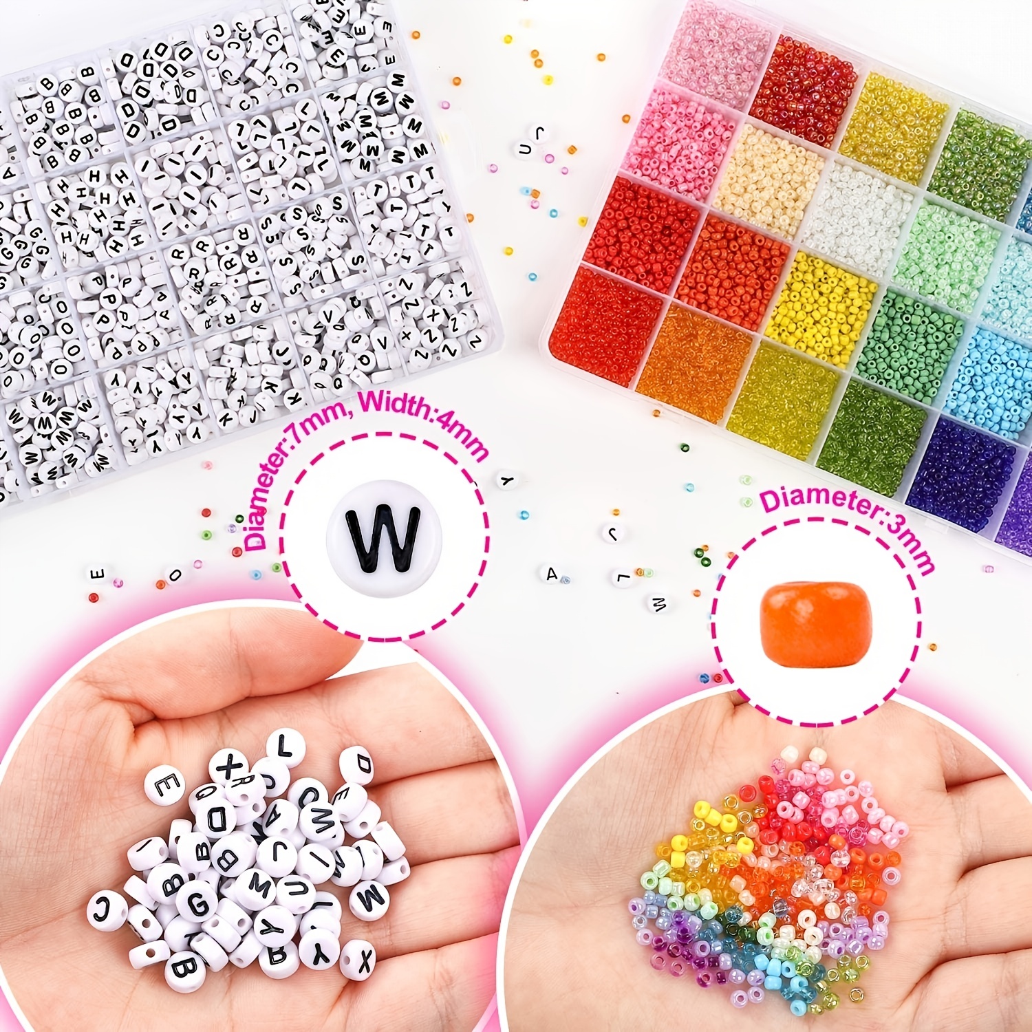 56 Colors Small Glass Seed Beads Letter Beads For Jewelry - Temu