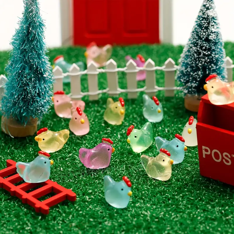 6pcs Mini Resin Luminous Pigs - Perfect for DIY Christmas, Birthday Party  Decoration & Aquarium Landscaping!