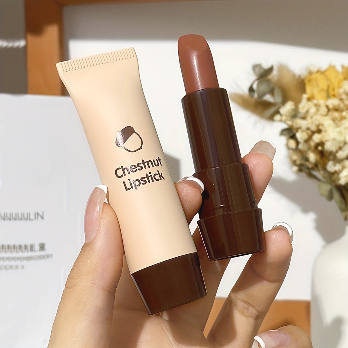 

Velvet Chestnut Mouth Red Lip Makeup Easy To Color, Moisturizing Brightening Long Lasting Color Rendering Lip Tint Valentine's Day Gifts