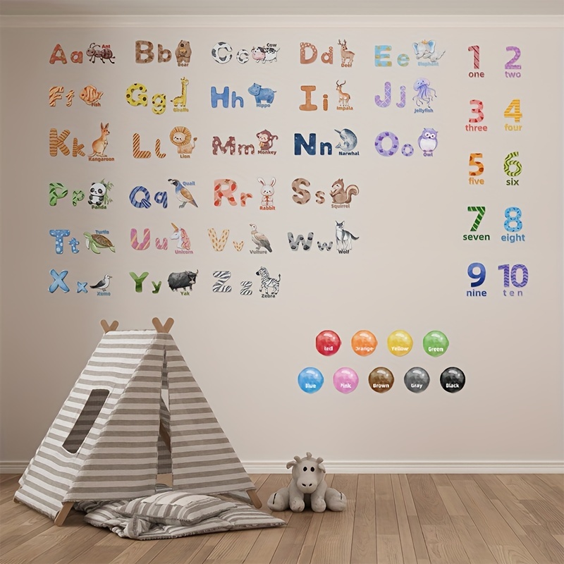 ABC Stickers Alphabet Decals - Animal Alphabet Wall Decals - Classroom Wall  Decals - ABC Wall Decals - Wall Letters Stickers - Wall Stickers for Kids