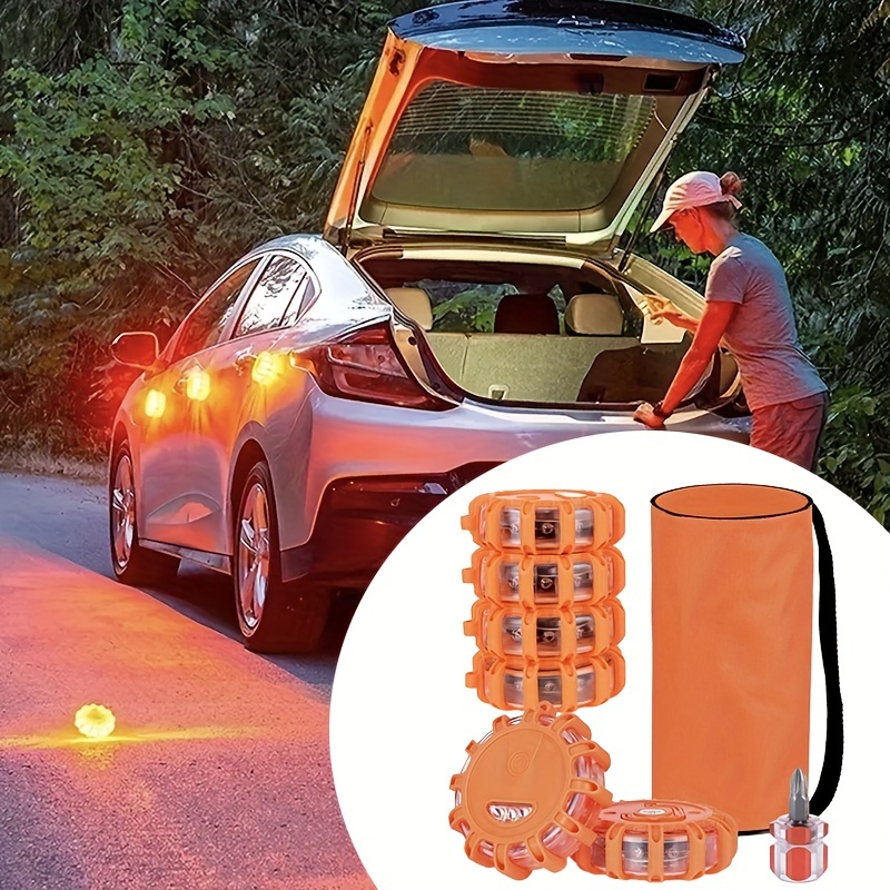Mini Car Rear Spoiler Light 12V Flashing Warning Light Adjustable