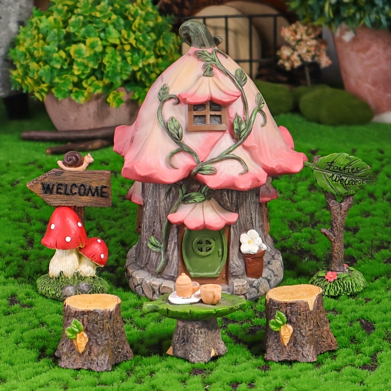 Accessoires de jardin de fées, kit de gnome ivre de 4 pcs pour