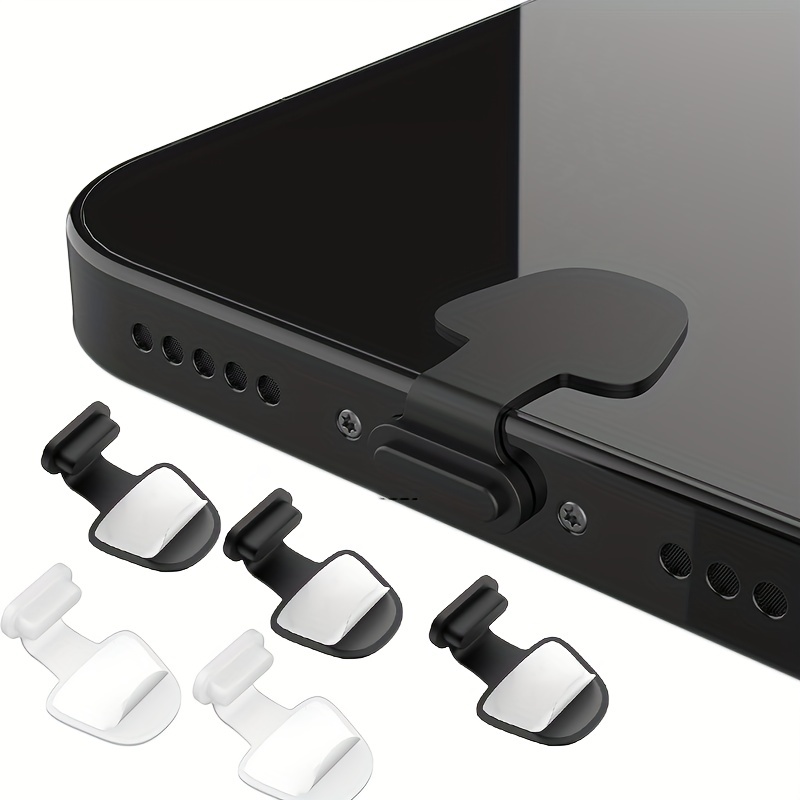 4pcs Anti-Lost Anti Dust Plug, USB Type C Port Dust Covers Caps for Phone,  Black