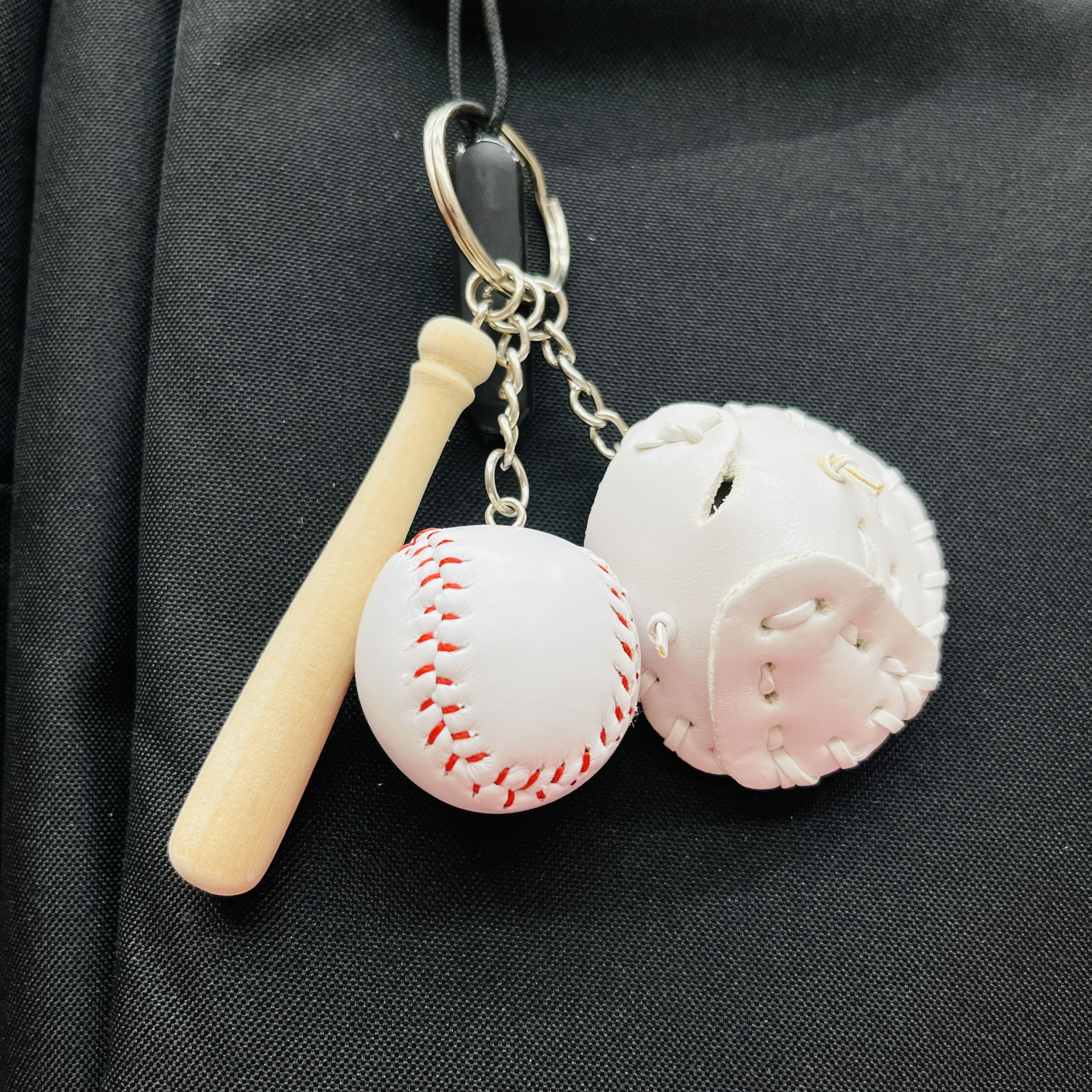 Baseball & Glove Charm Keychain
