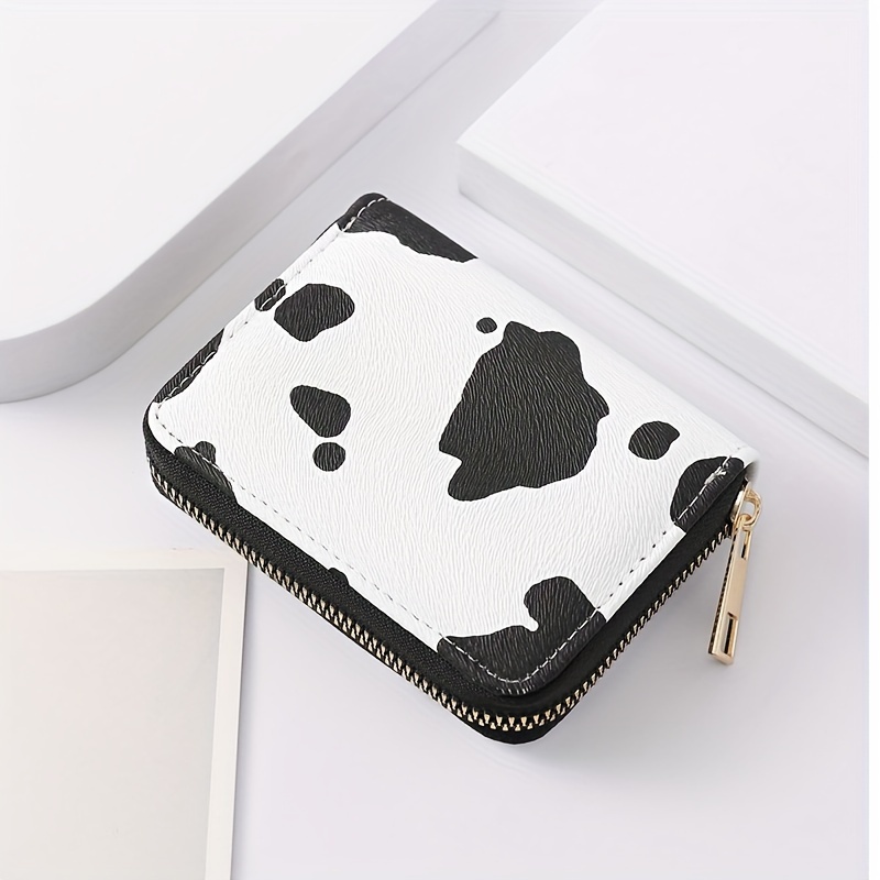 Trendy Cow Pattern Card Holder, Organ Multi-Card Slots Certificate Card Case, Perfect Casual Card Coin Bag for Daily Use,Temu