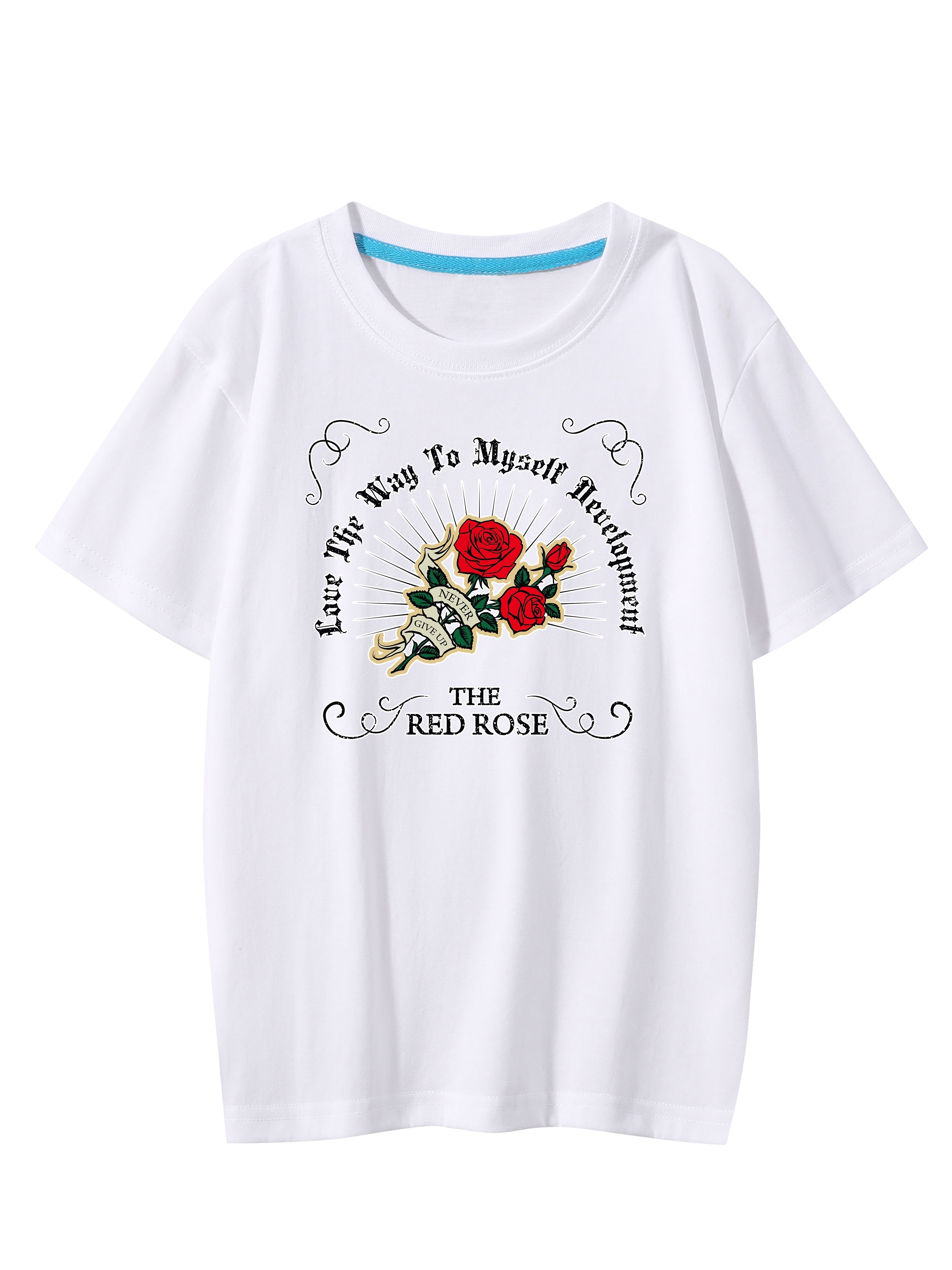 Camiseta Estampado Flores Rojas True Love Camisetas Niños - Temu Mexico