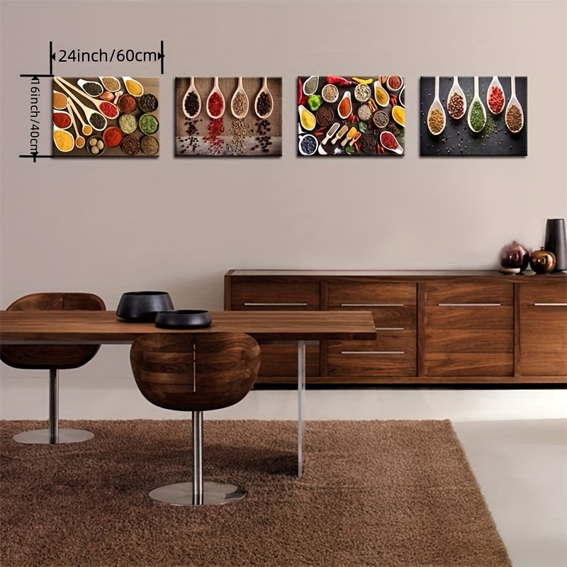 Vintage Spice And Spoon Canvas Wall Art Set - Perfect Kitchen Decor For  Your Home - Temu