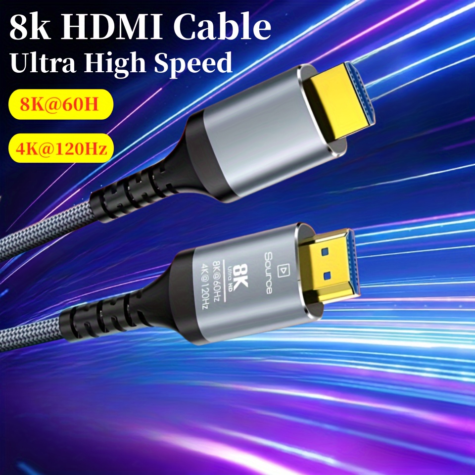 Hdmi cable hdmi2.1 port high speed 48gbps 3d hdr cable video cable for  hdtv/pc/ps5/ps4/xbox/projector