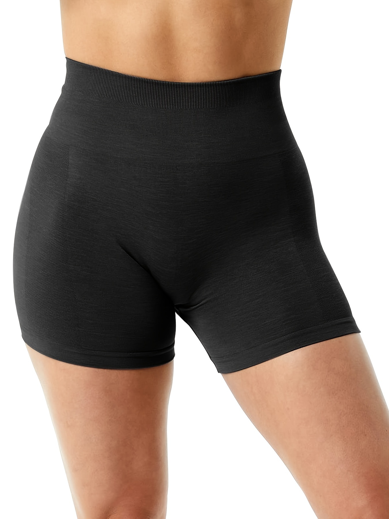 RQYYD Clearance Women Seamless Booty Shorts Butt Lifting High Waisted  Workout Shorts Summer Active Gym Yoga Shorts(Black,L)
