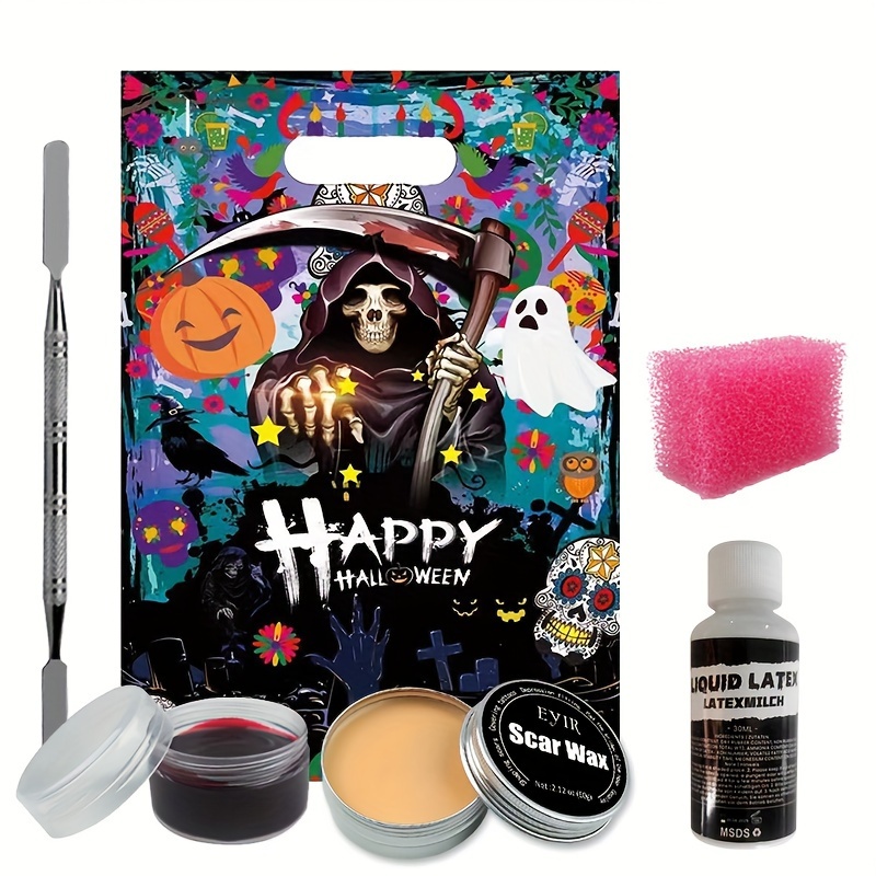 6 Color Bruise Wheel Special Effects SFX Zombie Makeup Kit Halloween Makeup  Professional Non Toxic Face Body Paint Oil SFX Makeup Set With 2 Sponges