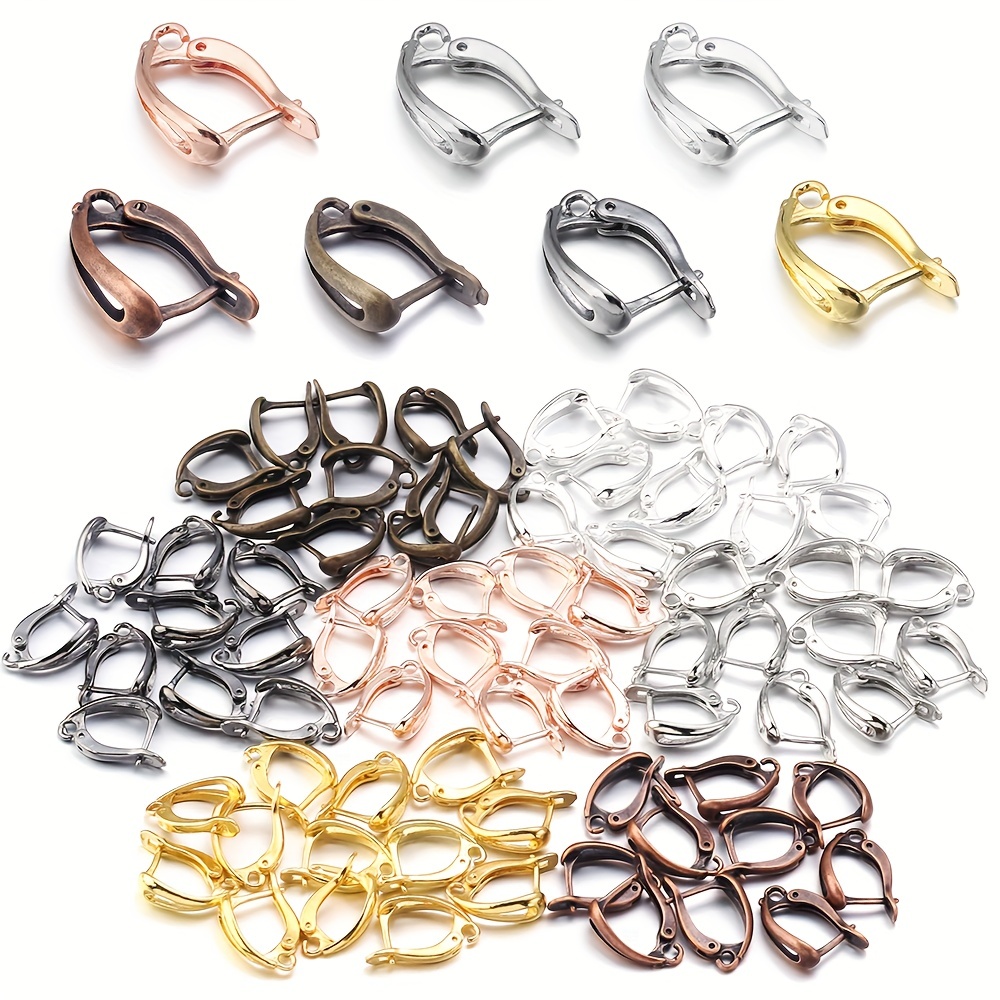 D shaped French Spring Ear Clip Ear Hook Leverback Earrings - Temu