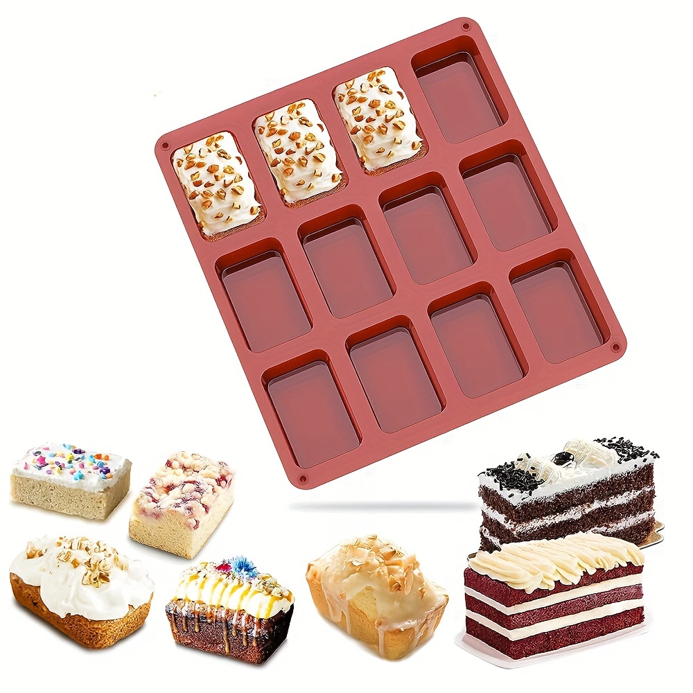 Silicone Mini Loaf Pans, 12 Cavities Mini Bread Brownie Pan, Nonstick  Silicone Baking Molds For Mini Bread, Brownie, Cornbread, Cheesecake &  Chocolate - Temu