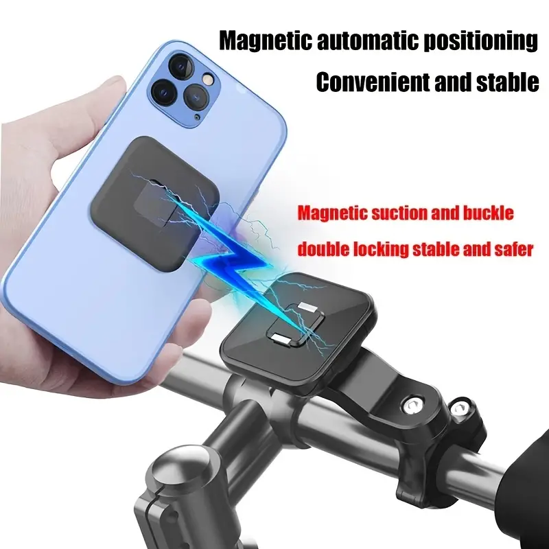 Magnetischer Motorrad-Handyhalter, 360 Grad verstellbarer  Smartphone-Handyständer, Fahrrad-Handyhalterung, elektrisches Fahrrad,  Radfahren, Roller