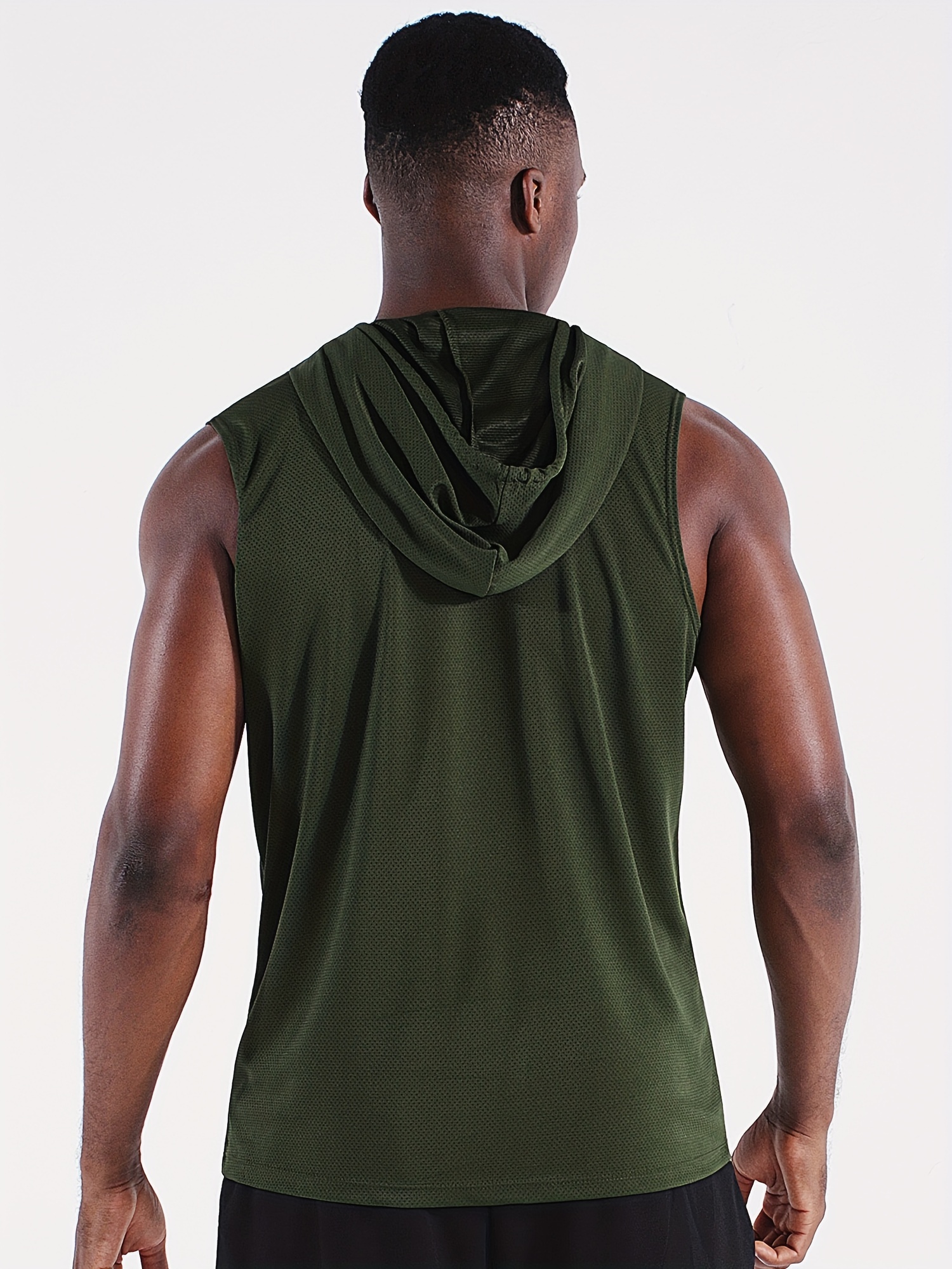 Men's Hooded Quick drying Sports Vest Breathable Elastic - Temu