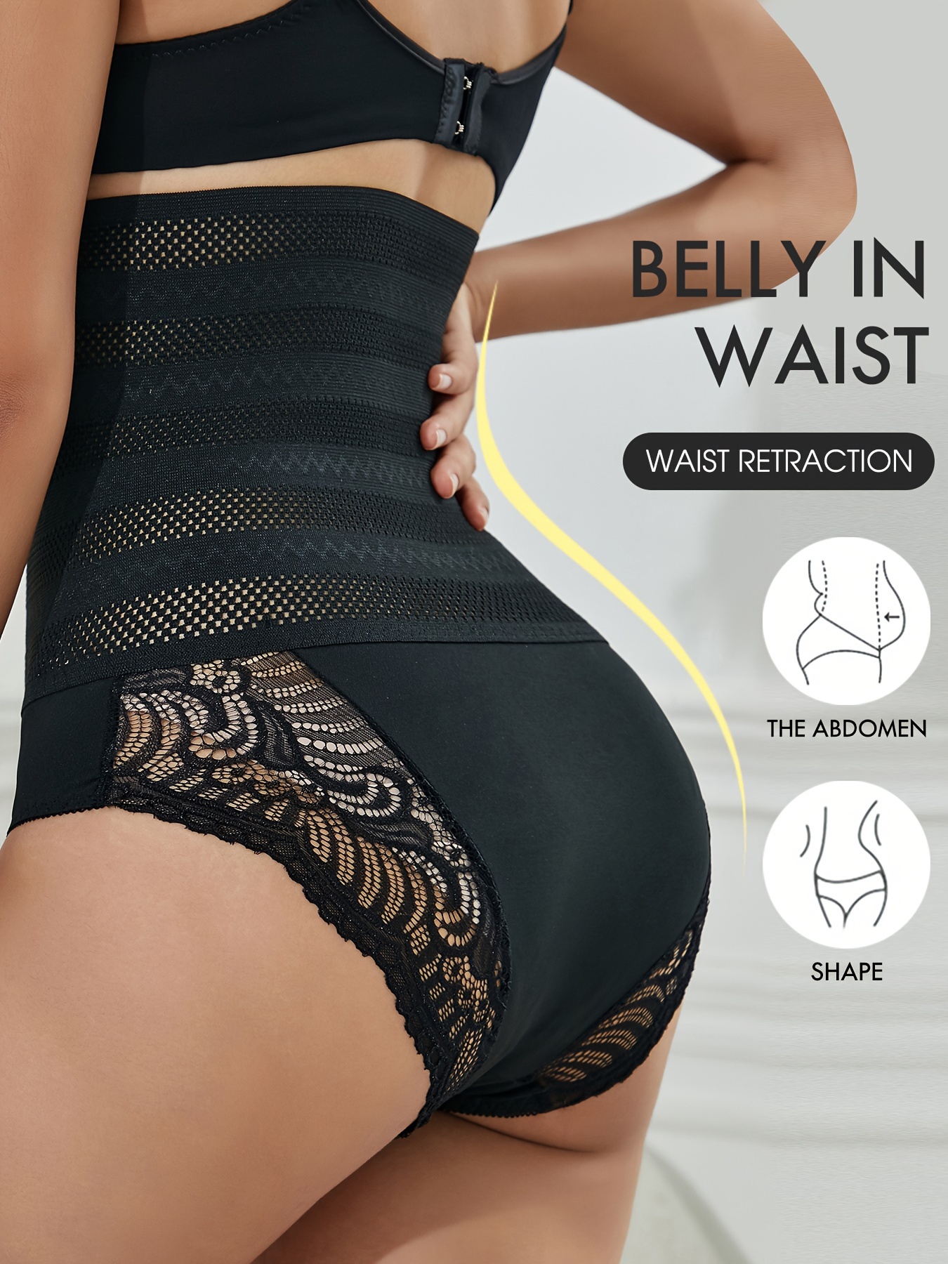 Plain High Support Stretchy Waist Band, Breathable Tummy Control  Compression Thermal Abdominal Band, Women's Underwear & Shapewear