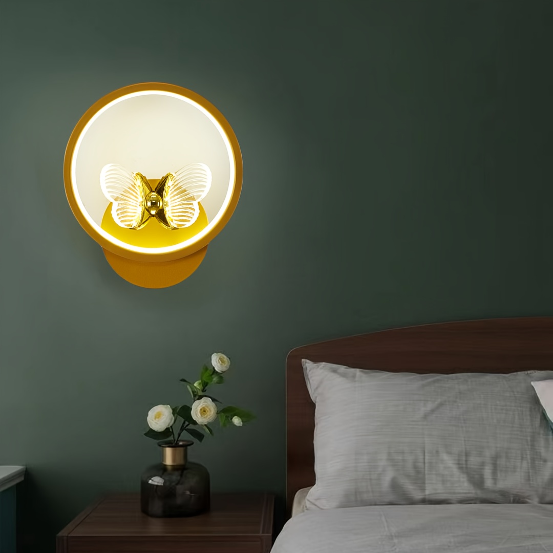 Luces LED para dormitorio, lámpara de pared de cristal para habitación de  los niños, apliques de pared modernos y simples, decoración de habitación  de