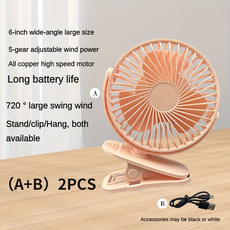 Clip Mini Fan Usb Charging Portable Strong Wind Durable Cool - Temu