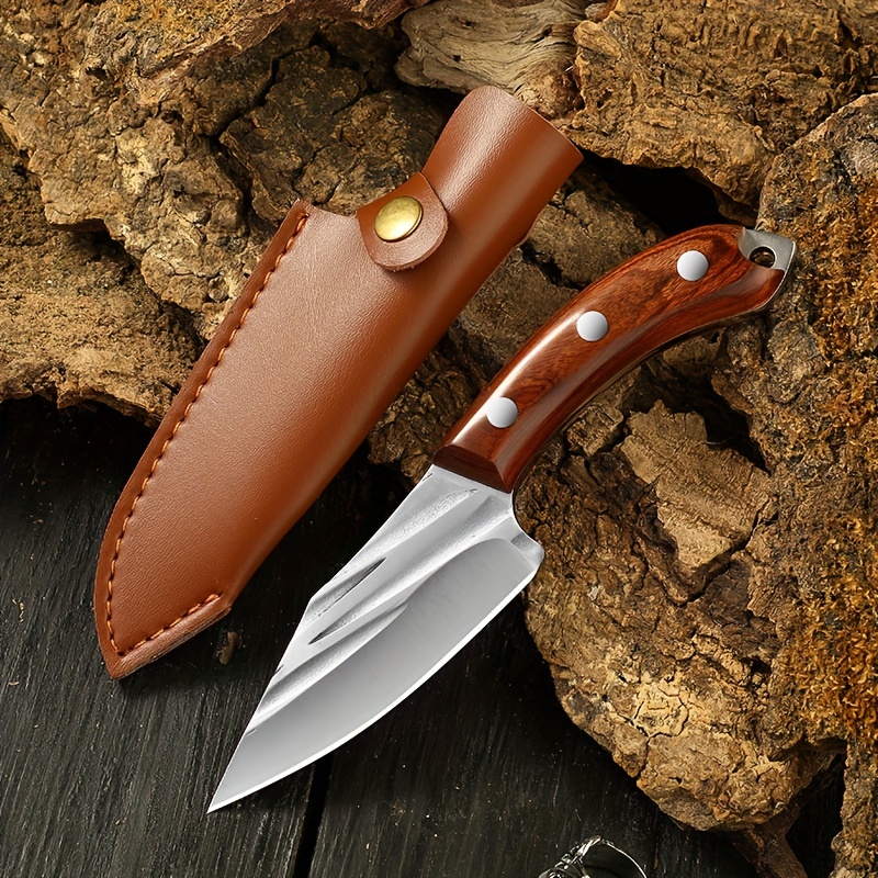 1pc Sharp Mongolian Knife With Knife Sleeve And Beautiful Pattern For  Outdoor And Home Cooking