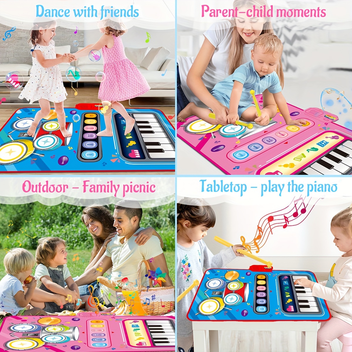 Kids Toys Piano Musical Dance Touch Keyboard Carpet Kids Floor Mat
