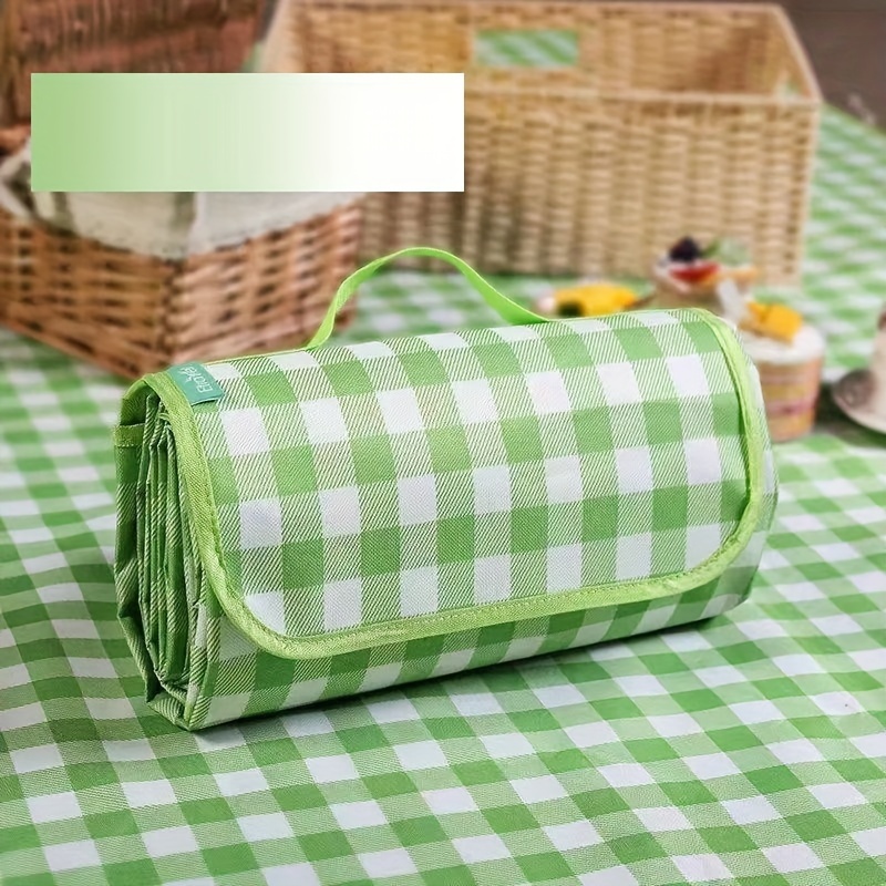  Manta de picnic impermeable portátil con correa de transporte  para alfombrilla de playa o familia, cesta de picnic con astillas de madera  con asas plegables dobles : Patio, Césped y Jardín