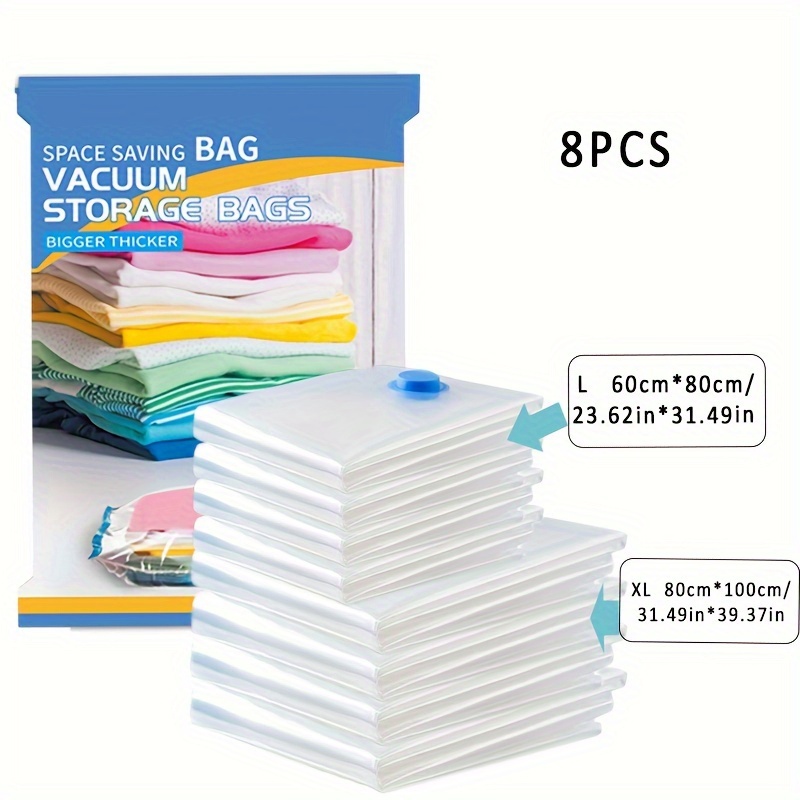 8pcs Vacuum Storage Bags Set, Space Saver Compression Bag (2pcs 50