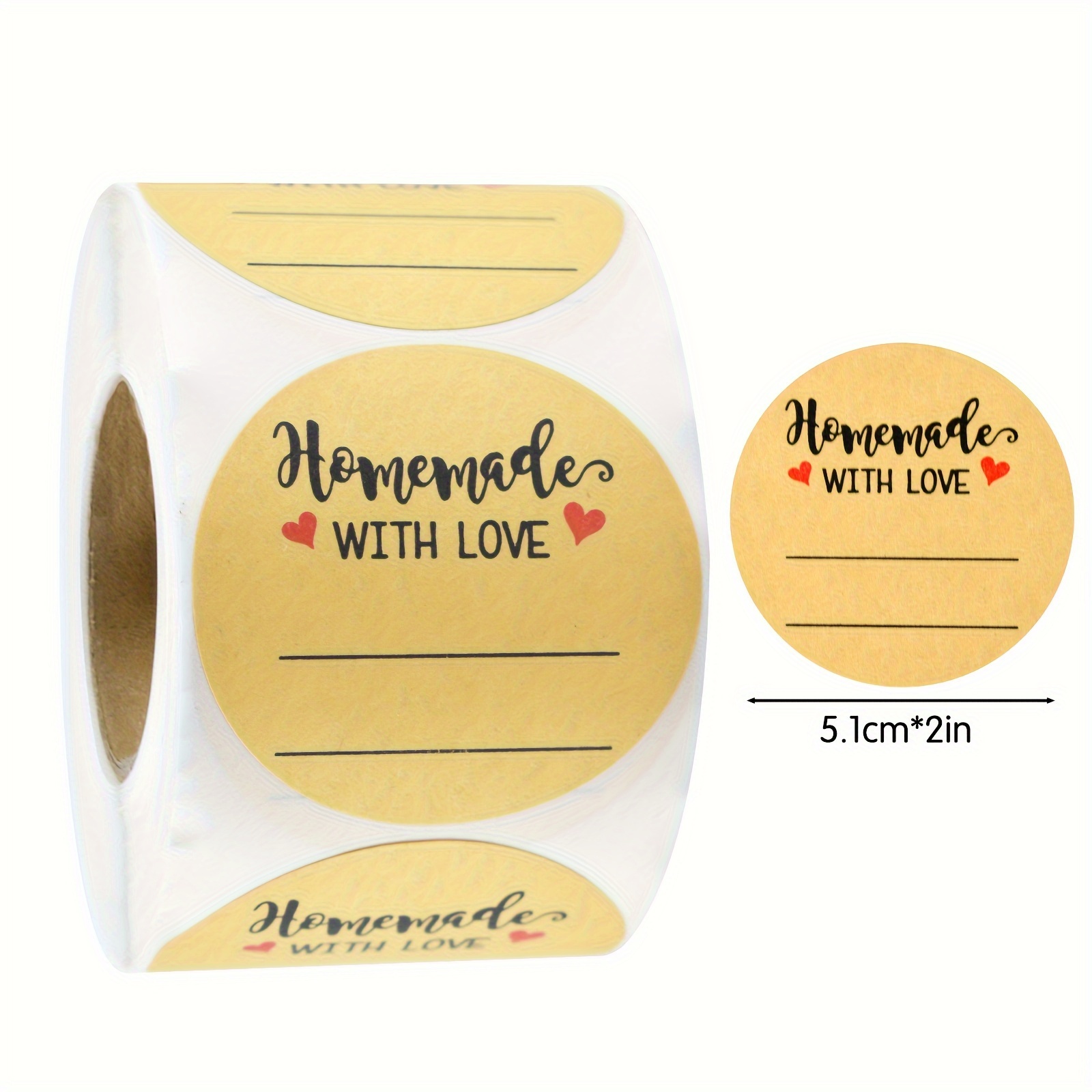 200pcs Per Roll 2in Round Handwritten Adhesive Label Sticker Roll, Envelope Sticker Labels And Cake Stickers For Baking And Crafts