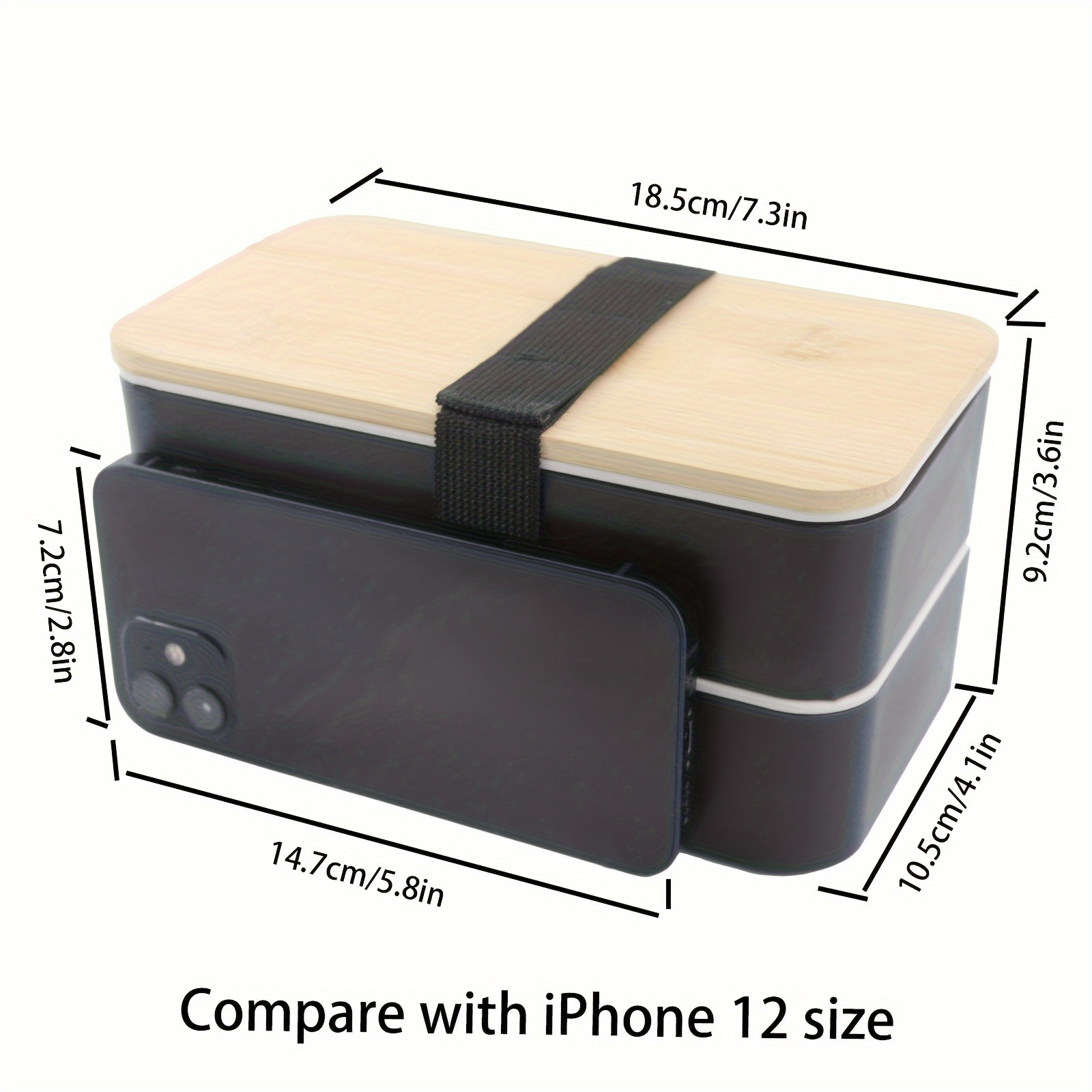1pc Outdoor Wooden Lunch Box, Microwave Safe, Portable Leakproof Lunch Box  With Cutlery, Suitable For Japanese Style Student Bento Box School,  Fishing, Camping