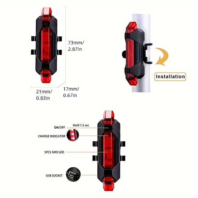 GuDoQi Luz Trasera de Bicicleta con Intermitentes, Recargable USB,  Inclinación Ajustable, 5 Modos De Luces, Impermeable, Luces para Ciclismo,  Bicicleta BMX, Máxima Seguridad y Potencia : : Deportes y Aire  Libre