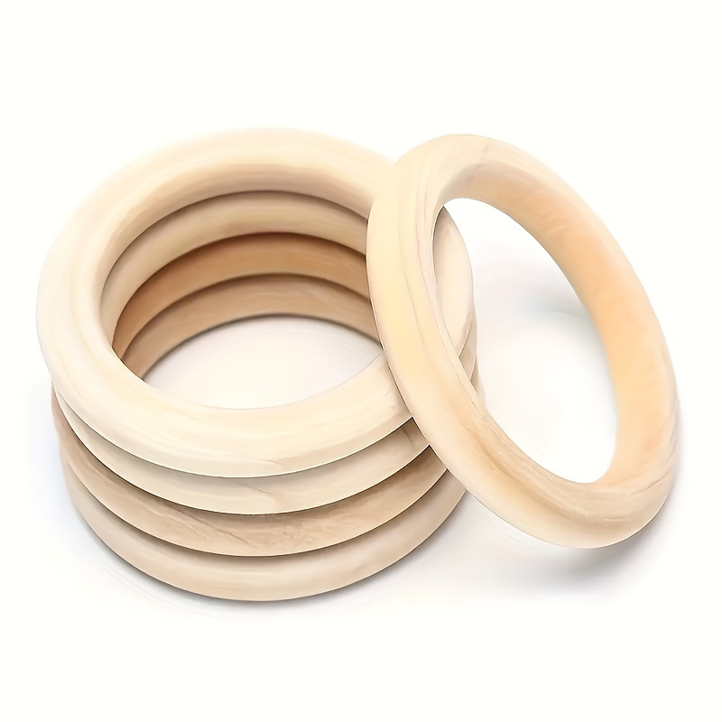 Wooden Rings Macrame Wooden Rings Natural Solid Wood Rings - Temu