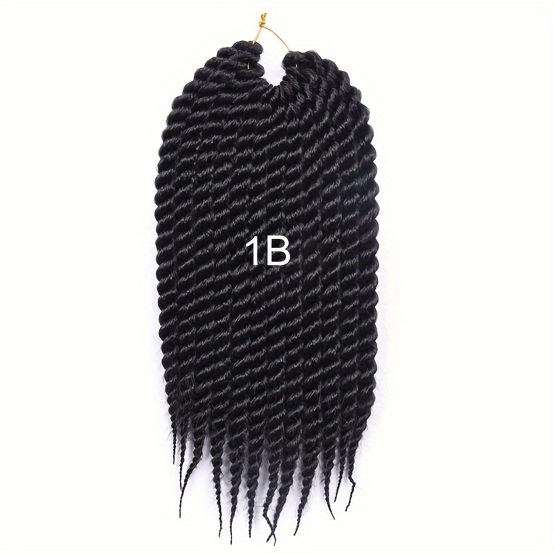 Image of Twist Crochet Braids 12 Inch Handmade Synthetic Crochet Hair Jumbo Pre-twisted African Braiding Hair Extensions For Women 12 /pack