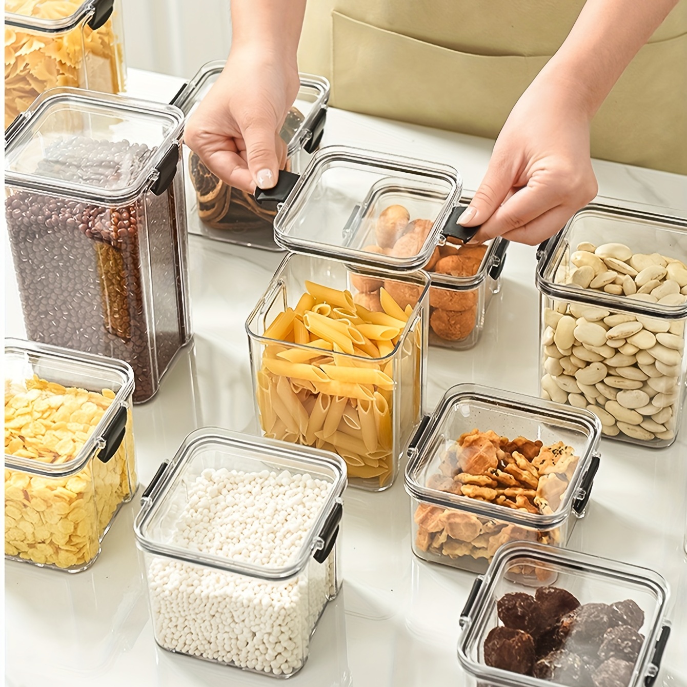 1pc Clear Random Color Food Storage Box, Food Storage Container