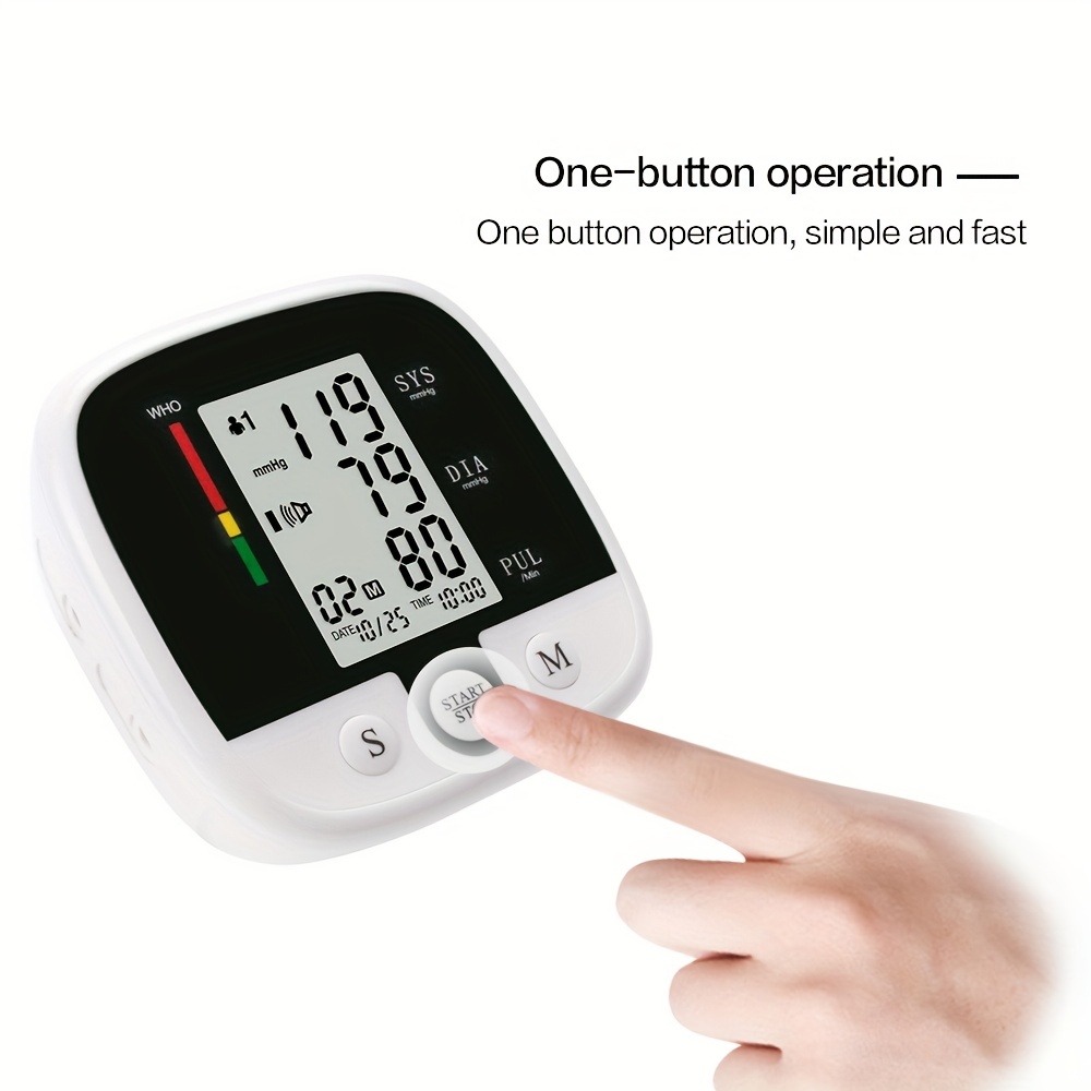 Black Arm Type Fully Automatic Blood Pressure Monitor Lcd - Temu