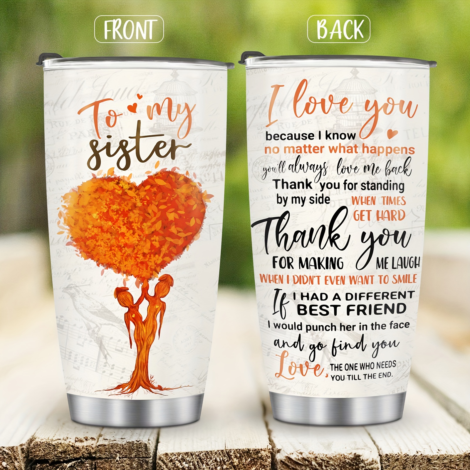 Best Sister Gifts - 20 oz Tumbler Christmas Gift for Sister