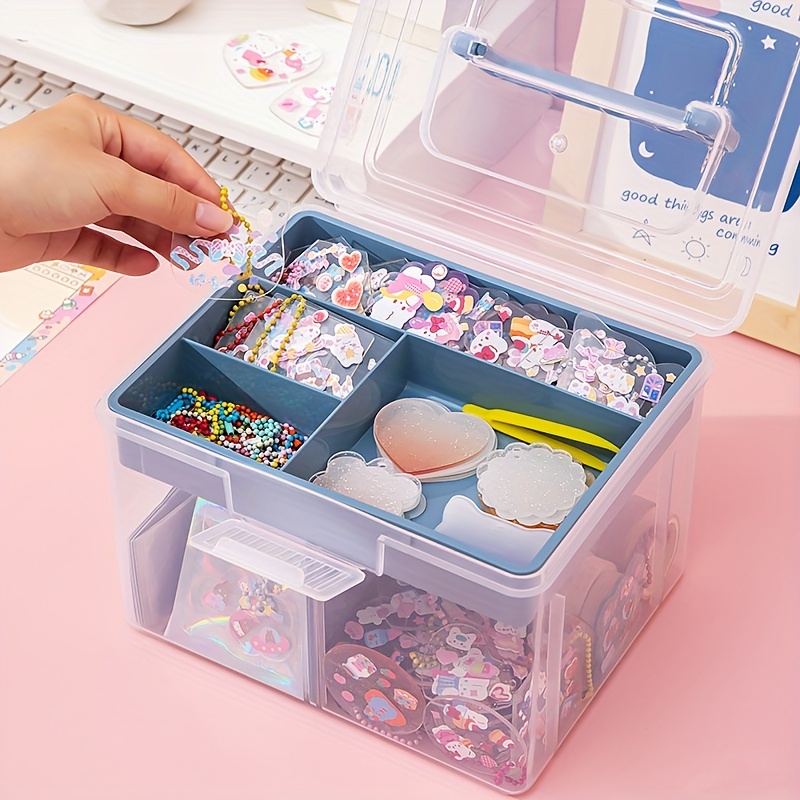 2 tier Plastic Storage Box Removable Tray Container Beads - Temu