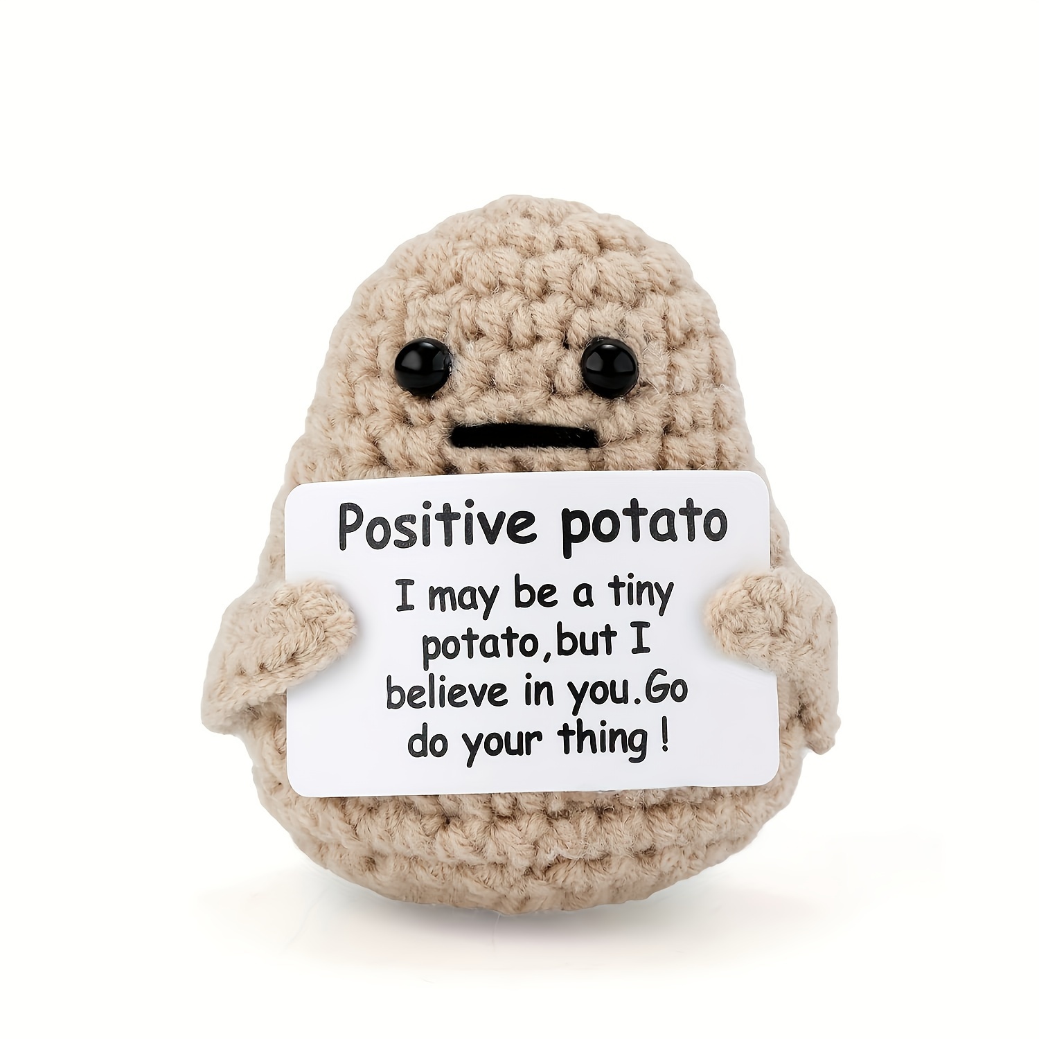 1 Pc Mini Funny Positive Potato, Cute Wool Crochet Knitted Potato Toy,  Party Favor Gifts Knitted Plush Potatoes, Birthday, Christmas Decoration