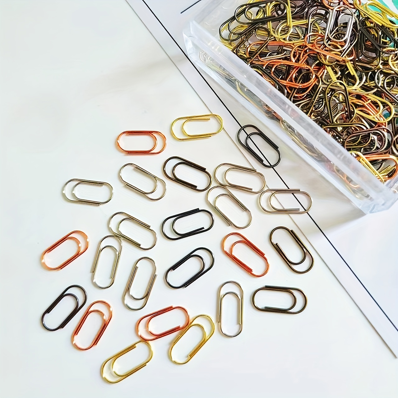 300pcs Colorful Reusable Paper Clips - Perfect for School, Office, Folders,  Bookmarks & DIY Albums (Acrylic Box Packaging)
