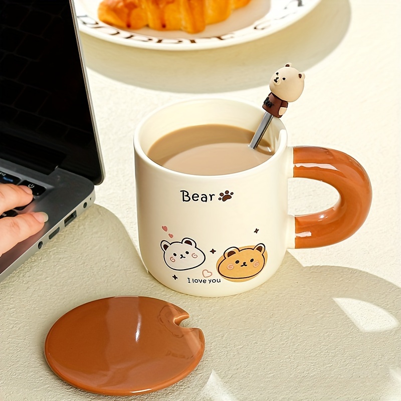 Tasse en céramique ours au chocolat pour fille, tasse à café rétro, thé de  l'après-midi, niche coréenne, Kawaii, mignon - AliExpress