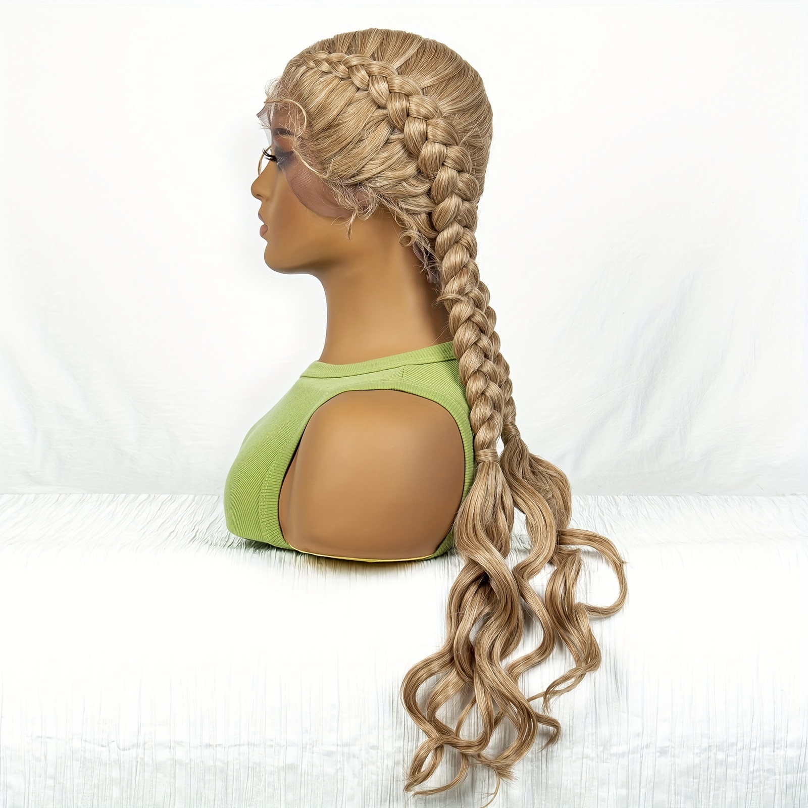 Lightweight Lace Braided Wig Synthetic Double Braids Natural Temu