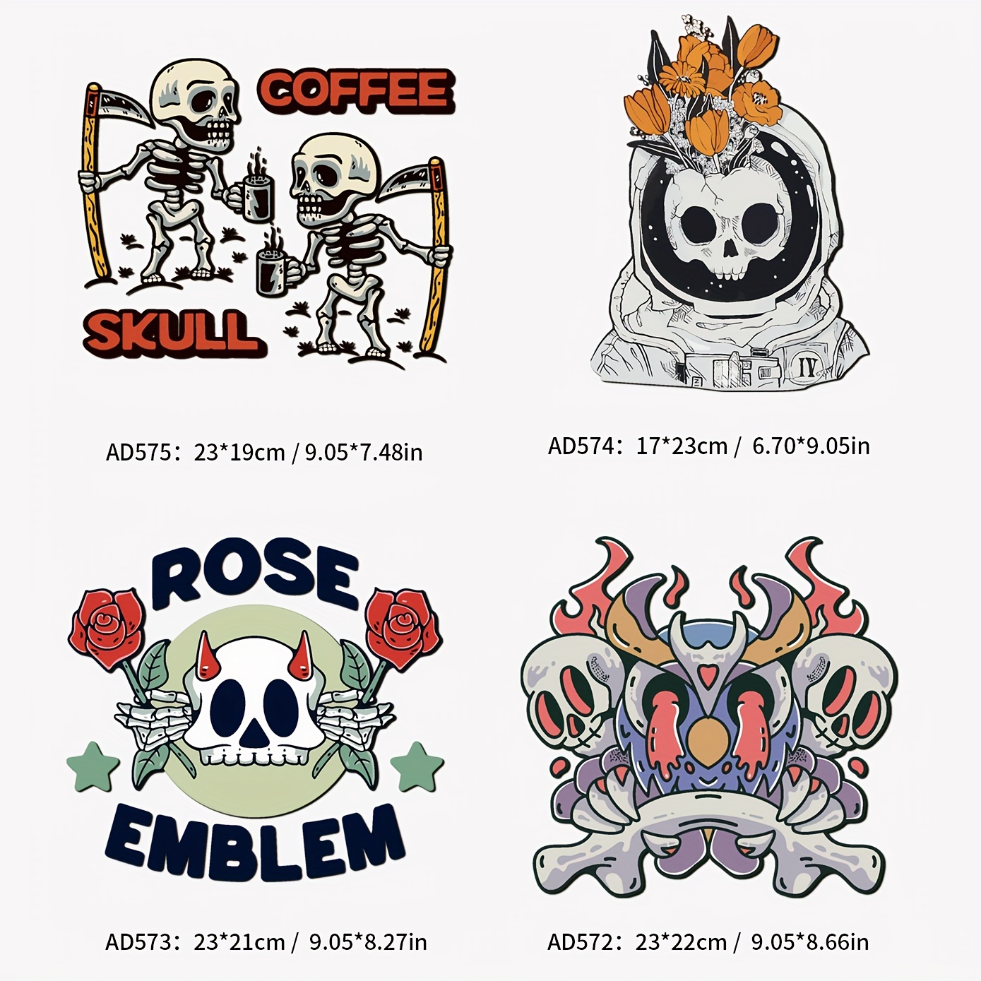 Vinyl Iron on Stickers For Clothes Cartoon Skull Print - Temu