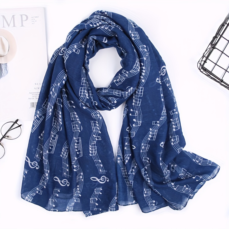 Notes on Blue Silk Scarf