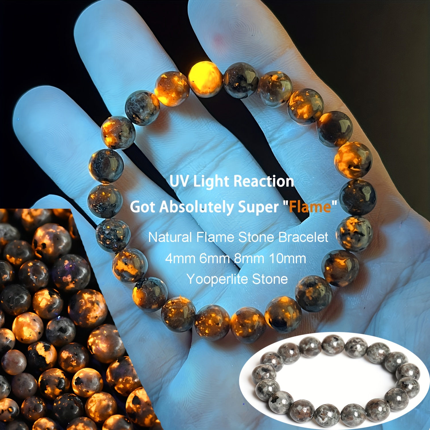 Elasitic Crystal Gemstone Stone Beaded Bracelet Stretch Hand - Temu