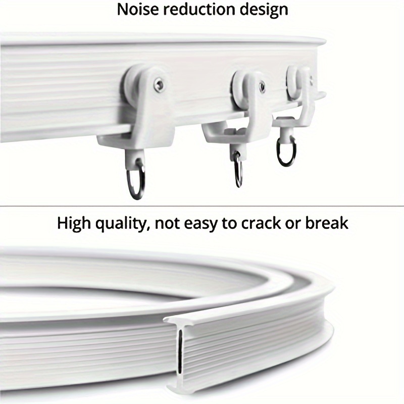 1pc Flexible Curved Ceiling Curtain Track With Hooks, Bendable