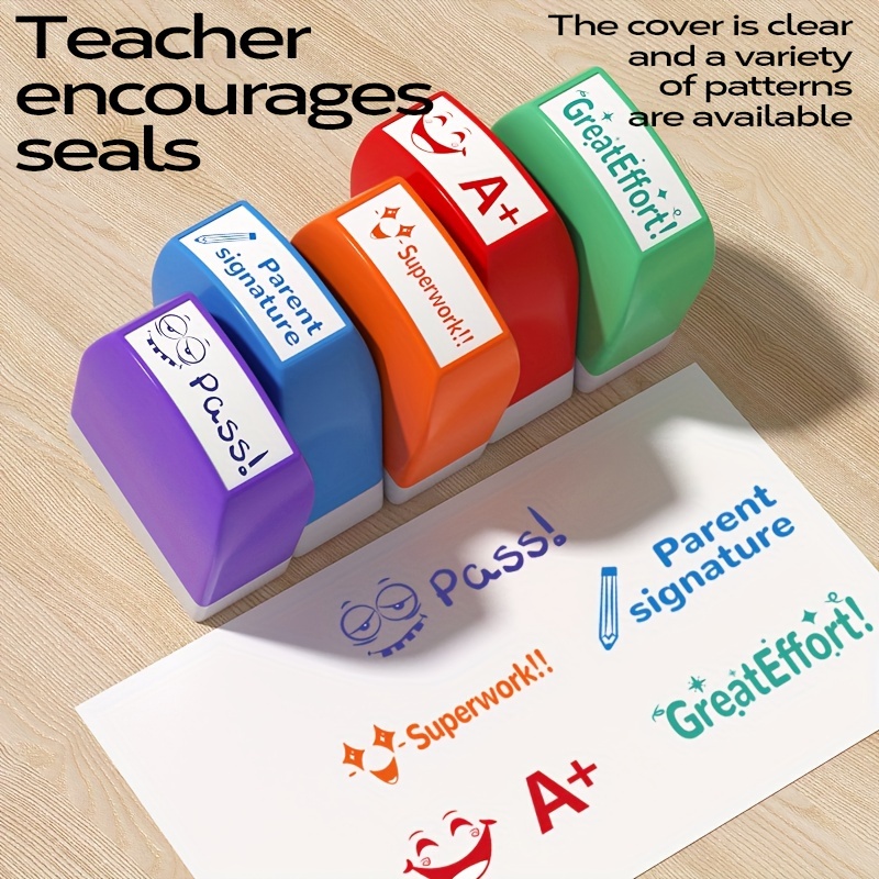 Juego de sellos autoentintados para profesores (8 unidades) para