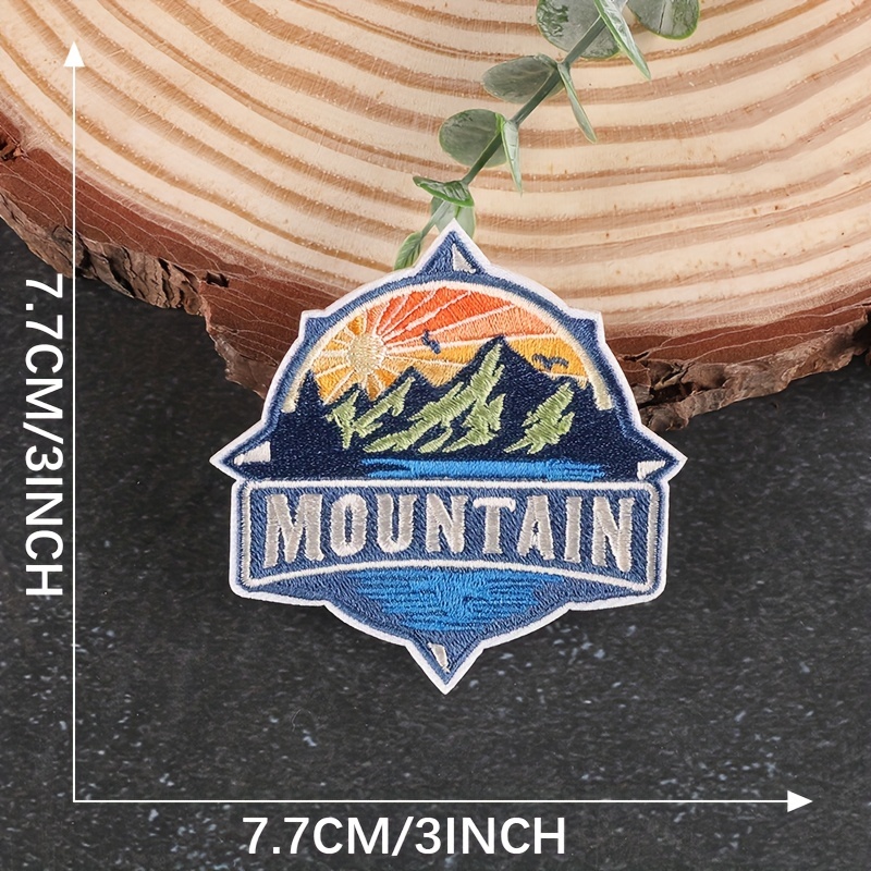 Prajna 10PCS Mountain Patch Iron On Patches For Clothes Sticker Outdoor  Adventure Embroiderd Patches Nature Travel Stripe Badge