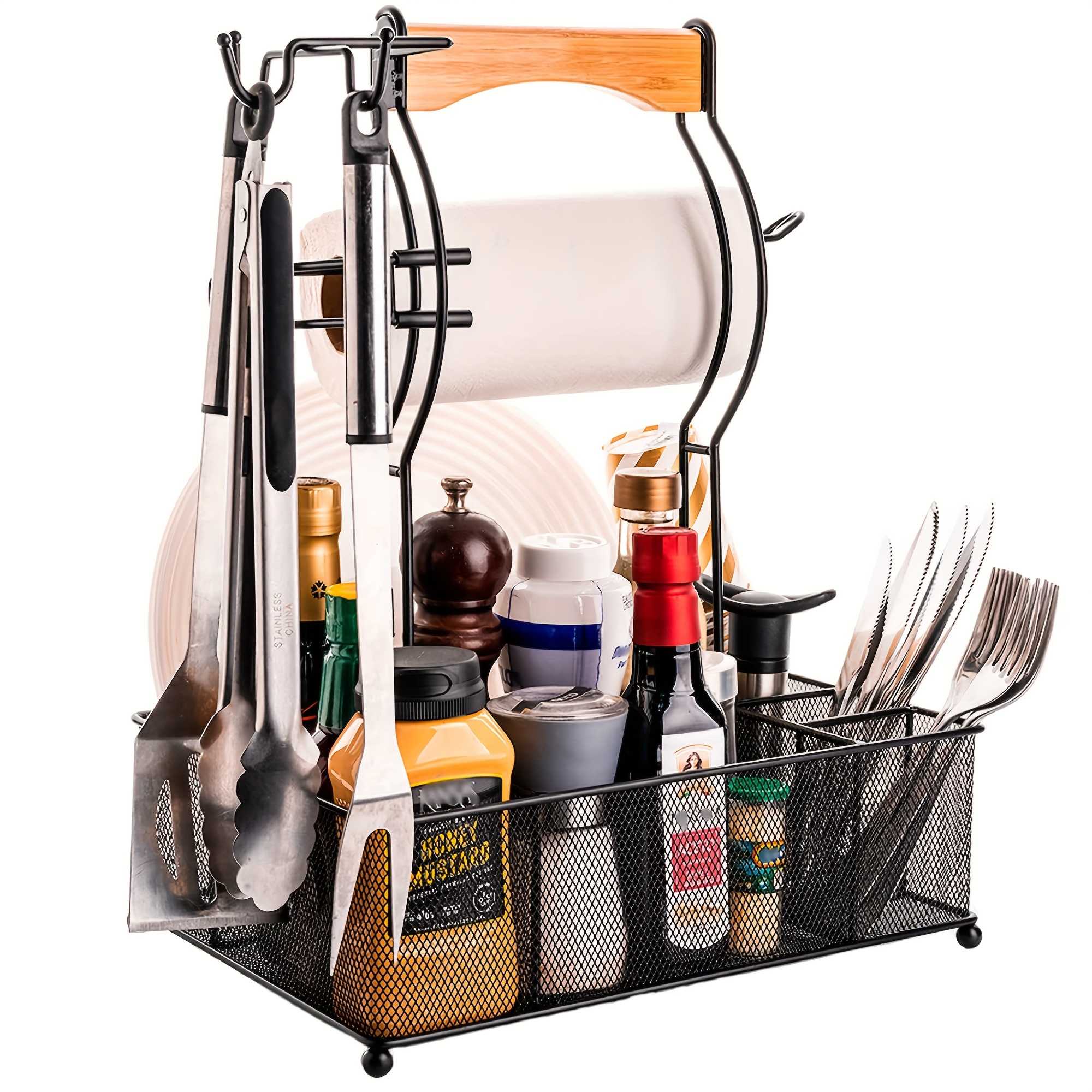 Grill Caddy Bbq Caddy With Paper Towel Holder Picnic Griddle - Temu